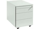Schäfer Shop Select Rollcontainer 1233, Utensilienauszug + 3 Schubladen, abschließbar, Spanplatte, B 428 x T 600 x H 540 mm, lichtgrau