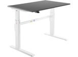 Schäfer Shop Select Schreibtisch, elektrisch höhenverstellbar, Rechteck, C-Fuß, B 1200 x T 800 x H 725-1185 mm, graphit/weiß