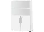 Schäfer Shop Select Kombischrank Start Off, 4 OH, abschließbar, B 800 x T 420 x H 1514 mm, Holz, weiß/weiß