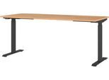 Schreibtisch Agenda Home, elektrisch höhenverstellbar, B 1800 x T 800 x H 720-1200 mm, Grandson-Eiche/Schwarz + Memory-USB-Panel