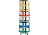 6 Etagen Ordner-Drehsäule, gesamt drehbar, H 2380 mm
