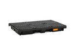PE-Auffangwanne CEMO 220/6, mit 6 PE-Gitterrosten, B 1860 x T 1260 x H 200 mm, 220 l, für 6 x 200 l Fässer, bis 1800 kg