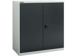 Flügeltürenschrank Schäfer Shop Select MS-i 12409, Stahlblech, B 950 x T 400 x H 1215 mm, 3 OH, Lichtgrau/Anthrazitgrau, bis 150 kg