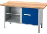 Kastenwerkbank Schäfer Shop Select PWi 150-1, Buche Multiplexplatte, bis 750 kg, B 1500 x T 700 x H 840 mm, Enzianblau
