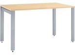 Schäfer Shop Select Schreibtisch LOGIN, 4-Fuß, B 1200 x T 800 x H 740 mm, Ahorn/weißalu
