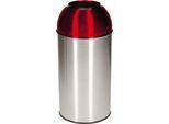 Abfallsammler Orgavente Edelstahl, Volumen 40 l, rund, ø 380 x H 740 mm, für den Innenbereich, rot