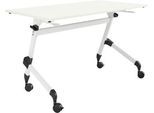 Schäfer Shop Select Klapptisch mit Rollen, Rechteck, Vierkantrohr, B 1200 x T 600 x H 720 mm, weiß/weiß