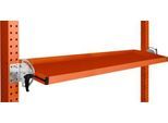 Manuflex Neigbare Ablagekonsole, für Reihe Universal oder Profi, Nutztiefe 195 mm, für Tischbreite 1500 mm, rotorange