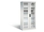 C+P Akkuladeschrank Basic mit Sichtfenster aus Acrylglas, H 1950 x B 930 x T 500 mm, Lichtgrau