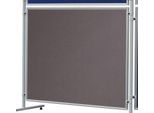 Franken Stellwandtafel ECO beidseitig Filz, grau, Aluminiumrahmen, 1200x1200 mm