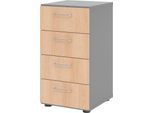Schubladenschrank Breno, 4 Schübe, Metallgriffe, B 400 x T 420 x H 748 mm, graphit/Eiche