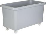 Rechteckbehälter, Kunststoff, fahrbar, 450 l, grau