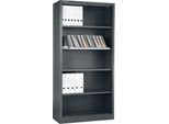 Schäfer Shop Select Regalschrank MS, 5 OH, B 800 x T 400 x H 1935 mm, Stahlblech, Basaltgrau