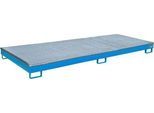 Bauer Regalwanne RW-GR 3300-1 PE, mit Gitterrost und PE-Einsatz, B 3262 x T 1312 x H 195 mm, bis 240 l, Stahl lackiert, lichtblau