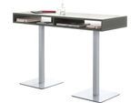 Konferenz-Stehtisch BOX, bis 6 Personen, Rechteck, Standfuß, B 1600 x T 600 x H 1105 mm, graphit/alusilber