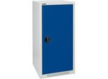 Schäfer Shop Genius Flügeltürschrank FS, Stahl, mit Belüftungslöchern, B 545 x T 420 x H 1105 mm, 3 OH, lichtgrau RAL 7035/enzianblau RAL 5010, bis 250 kg