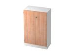 Aktenschrank, 3 OH, B 800 x T 420 x H 1270 mm, abschließbar, weiß/Nussbaum-Dekor