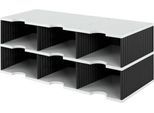 styro® Sortierstation styrodoc Jumbo, DIN C4, 2 Etagen/3-reihig/6 Fächer, schwarz