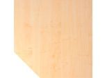 Trapezplatte Breno, Verbindungsplatte für Schreibtische Breno, mit Stützfuß, L 1200 x B 1200 mm, Spanplatte, Ahorn/Silber