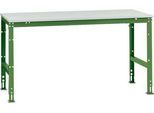 Manuflex Arbeitstisch UNIVERSAL Standard, 1750 x 1000 mm, Kunststoff lichtgrau, resedagrün