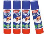 tesa® Klebestift STICK eco, Inhalt 20 g, mit Rollstopp, lösungsmittelfrei, 100 % Recycling-Kunststoff, 3 Stück + 1 gratis