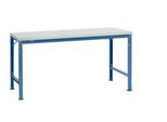 Manuflex Grundtisch UNIVERSAL Spezial, 1750 x 1000 mm, Melamin lichtgrau, brillantblau