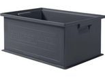 Stapelkasten Serie 14/6-2, aus PP, ESD-leitfähig, Inhalt 21 L, schwarz