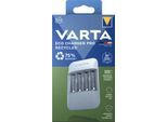 VARTA Akku Ladegerät Eco Charger Pro Recycled Box, aus 75% Recyclingmaterial, inkl. USB-Typ-C Ladekabel