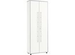 Schäfer Shop Select Aktenschrank Moxxo IQ, Holz, 5 Böden, 6 OH, B 801 x T 362 x H 2166 mm, abschließbar, weiß