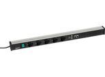 Steckdosenleiste Treston 683/3, 5-fach, 2 x USB-A & 2 x CAT6A, An/Aus-Schalter, 4,5 m langes Kabel, 16 A/250 V, B 683 x T 44 x H 52 mm, Aluminium
