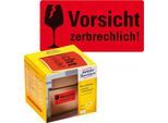 AVERY® Zweckform Warnetiketten Zerbrechlich, B 100 x H 50 mm, rot, 1 Rolle mit 200 Stück