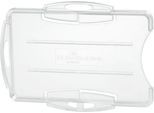 Ausweishalter Durable, für 2 Karten im Hoch-/Querformat, mit Befestigungslaschen, B 95 x H 70 mm, Polystyrol, transparent, 10 Stück