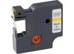 Schriftband kompatibel zu Dymo® Beschriftungsband D1/45018, selbstklebend, gelb/schwarz, Kunststoff, L 7 m x B 12 mm