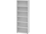 Regale Breno, 6 OH, 28 kg je Boden, B 800 x T 400 x H 2156 mm, Spanplatte, lichtgrau