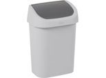 Curver Abfallbehälter Mistral, Swingdeckel, 100% recycelter Kunststoff, B 250 x T 179 x H 357 mm, 10 Liter, grau/anthrazit