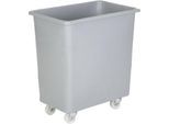 Rechteckbehälter, Kunststoff, fahrbar, 135 l, grau