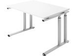 Schäfer Shop Select Schreibtisch SET UP, C-Fußgestell, 1200x800, weiß/weißalu