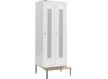 Schäfer Shop Select Kleiderspind, mit Sitzbank, 2 Abteile, 400 mm, Drehriegelverschluss, Tür lichtgrau