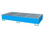 Auffangwanne BAUER AW 1000-2/PE mit Gitterrost, 2x 1000 l IBC, B 2665 x T 1315 x H 440 mm, blau