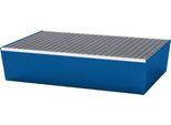 Paletten-Auffangwanne ASECOS, Stahl, mit Gitterrost, 200 l Auffangvolumen, B 815 x T 1235 x H 255 mm, lackiert