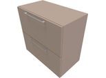 Hängeregisterschrank SOLUS PLAY, 2 Ordnerhöhen, B 800 x T 440 x H 748 mm, Stone grey