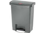 Rubbermaid Tretabfalleimer Slim Jim Step-On, L 425 x B 271 x H 536 mm, 30 l, Kunststoff, grau