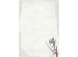Motivpapier Sigel "Menü Speisen", A4, 90 g/m², Besteck- und Servietten-Motiv, 50 Blatt