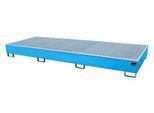 Bauer Regalwanne RW-GR 3600-3 PE, mit Gitterrost und PE-Einsatz, B 3262 x T 1312 x H 383 mm, bis 1000 l, Stahl lackiert, lichtblau
