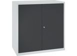 Werkzeugschrank, Sicherheitsschloss, 2 Einlegeböden & 1 Schublade, B 1000 x T 500 x H 1000 mm, Stahlblech, lichtgrau/anthrazit