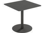 meet by Paperflow Outdoor-Tisch Cross, quadratisch, Tellerfuß, B 800 x T 800 x H 750 mm, grau/mattschwarz