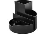Stifteköcher MAUL MAULrundbox eco, 6 Fächer inkl. Zettel- & Brieffach, Ø 140 x H 125 mm, 90 % Recycling-Kunststoff, schwarz