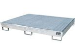 Bauer Regalwanne RW-GR 1800 PE, mit PE-Einsatz, mit Gitterrost, L 1765 x B 1315 x H 255 mm, feuerverzinkt