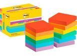 POST-IT Haftnotizen Super Sticky Notes Playful 622-12SS-PLAY, 51 x 51 mm, wiederablösbar, cellophanfrei verpackt, farbig, 12 x 90 Blatt