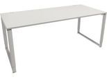 Schäfer Shop Genius Schreibtisch Modena Flex, höheneinstellbar, Rechteckform, Bügelfuß, Breite 1800 mm, lichtgrau